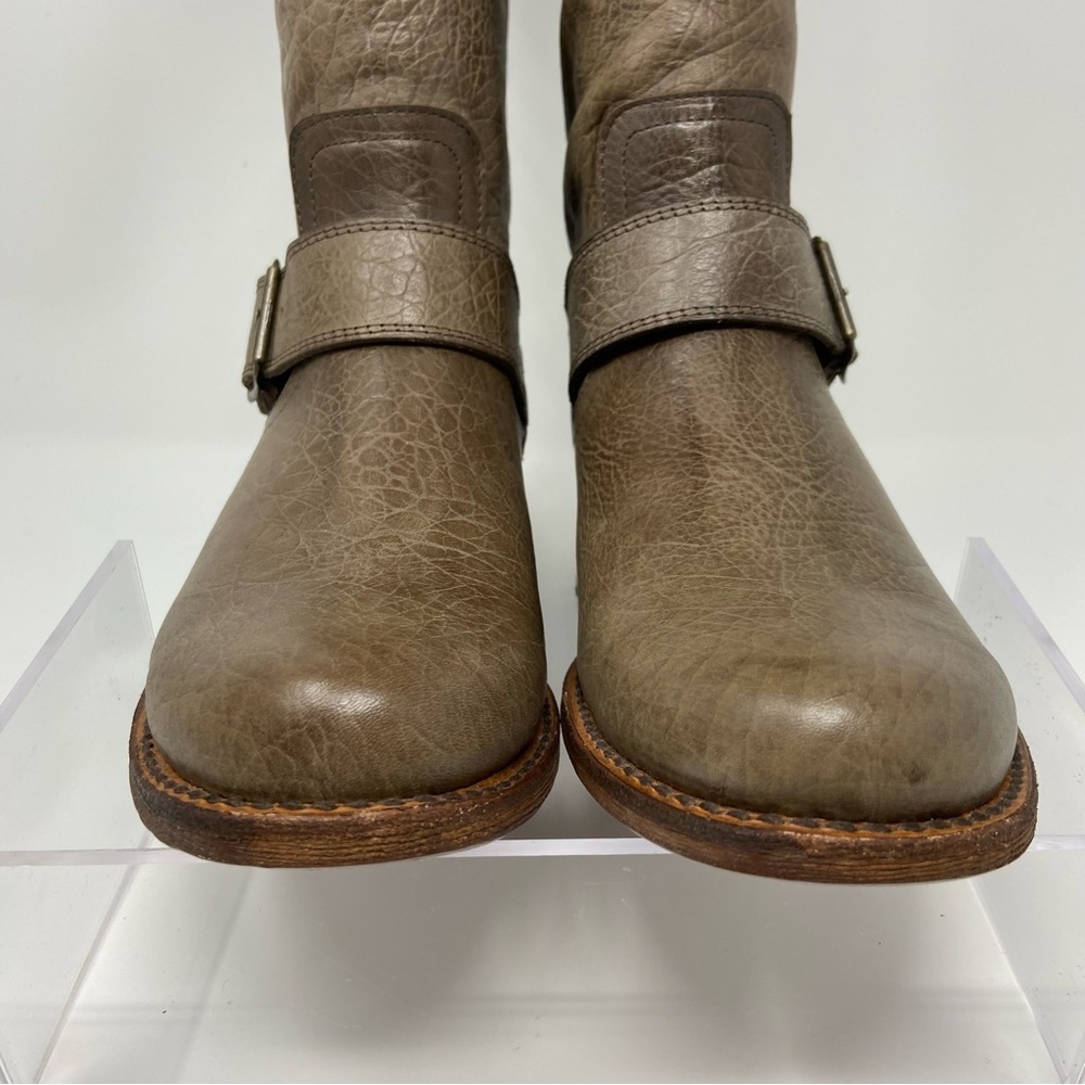 New JOHNNY RINGO Mexico Tall Boots Smoky Brown Genuine Leather Back Zipper - Picture 2 of 14